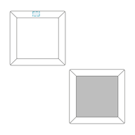 Piatto quadrato in ceramica - Duo